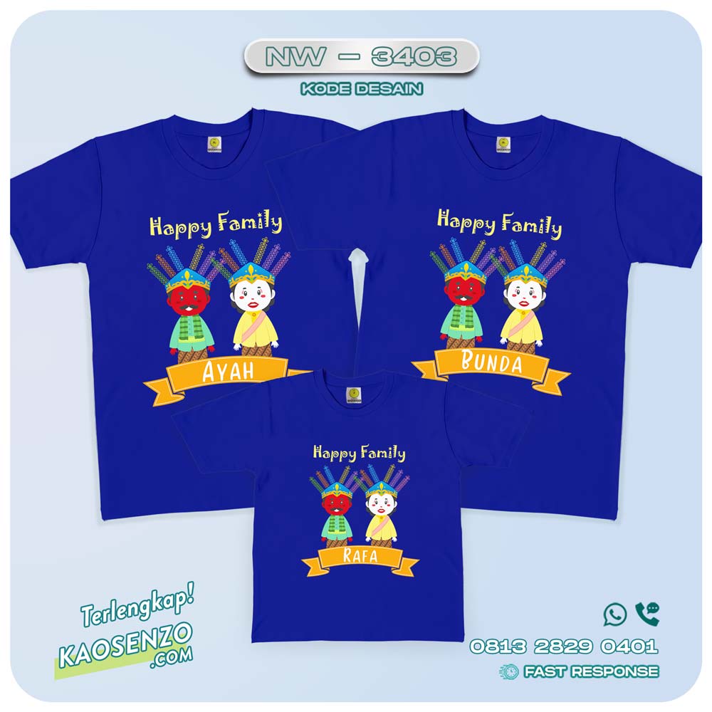 Kaos Couple Keluarga Ondel-Ondel | Kaos Ultah Anak | Kaos Ondel-Ondel - NW 3403