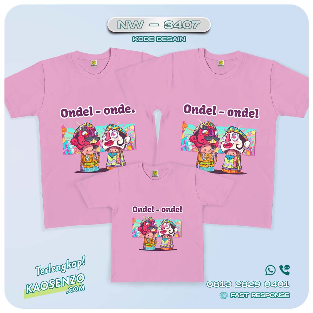 Kaos Couple Keluarga Ondel-Ondel | Kaos Ultah Anak | Kaos Ondel-Ondel - NW 3407