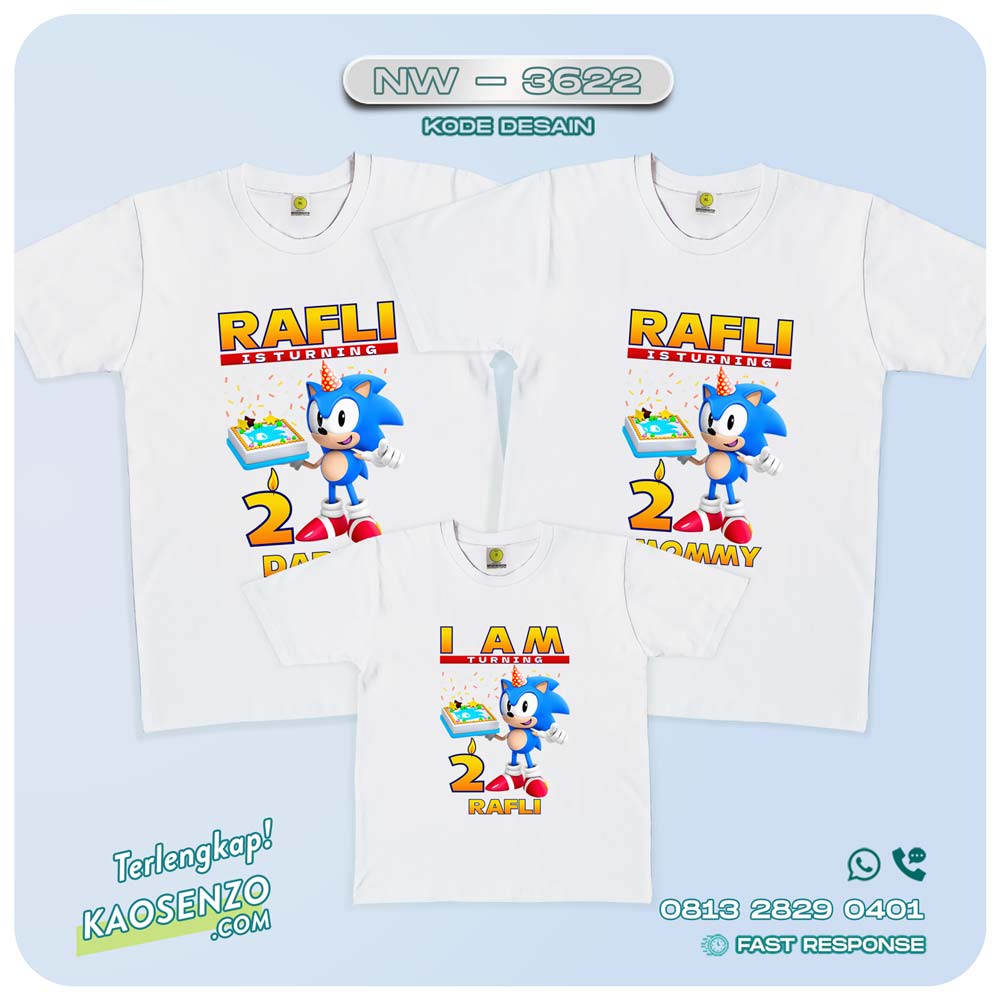 Baju Kaos Couple Keluarga Sonic | Kaos Family Custom | Kaos Sonic - NW 3622