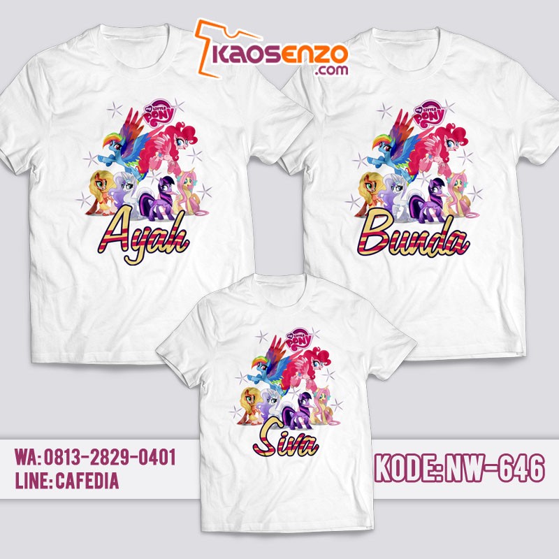 Baju Kaos Couple Keluarga | Kaos Family Custom Little Pony - NW 646