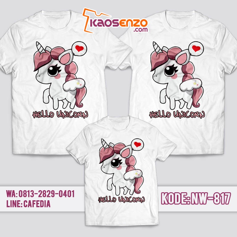 Baju Kaos Couple Keluarga | Kaos Family Custom | Kaos Unicorn - NW 817