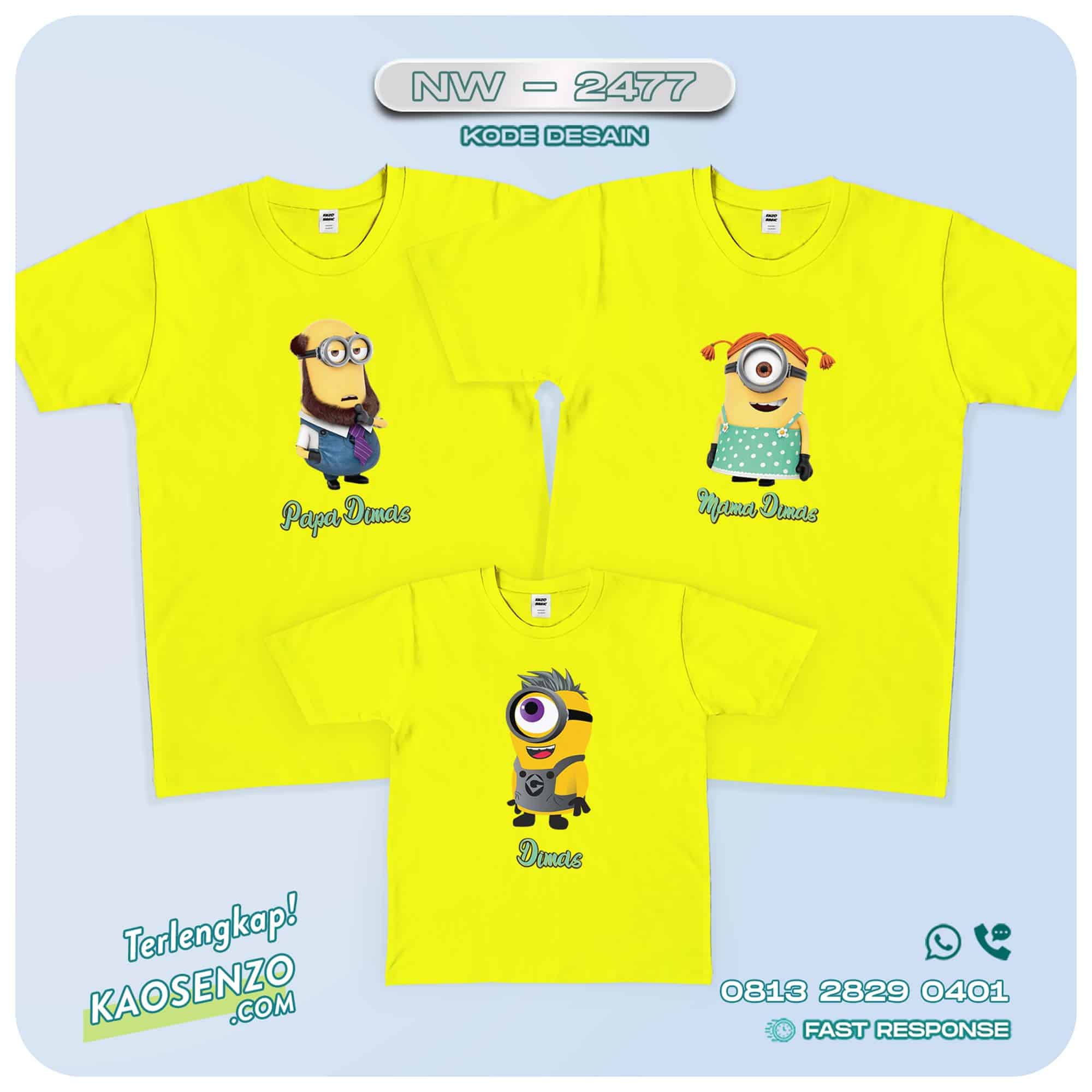 Baju Kaos Couple Keluarga Minion | Kaos Family Custom | Kaos Minion - NW 2477