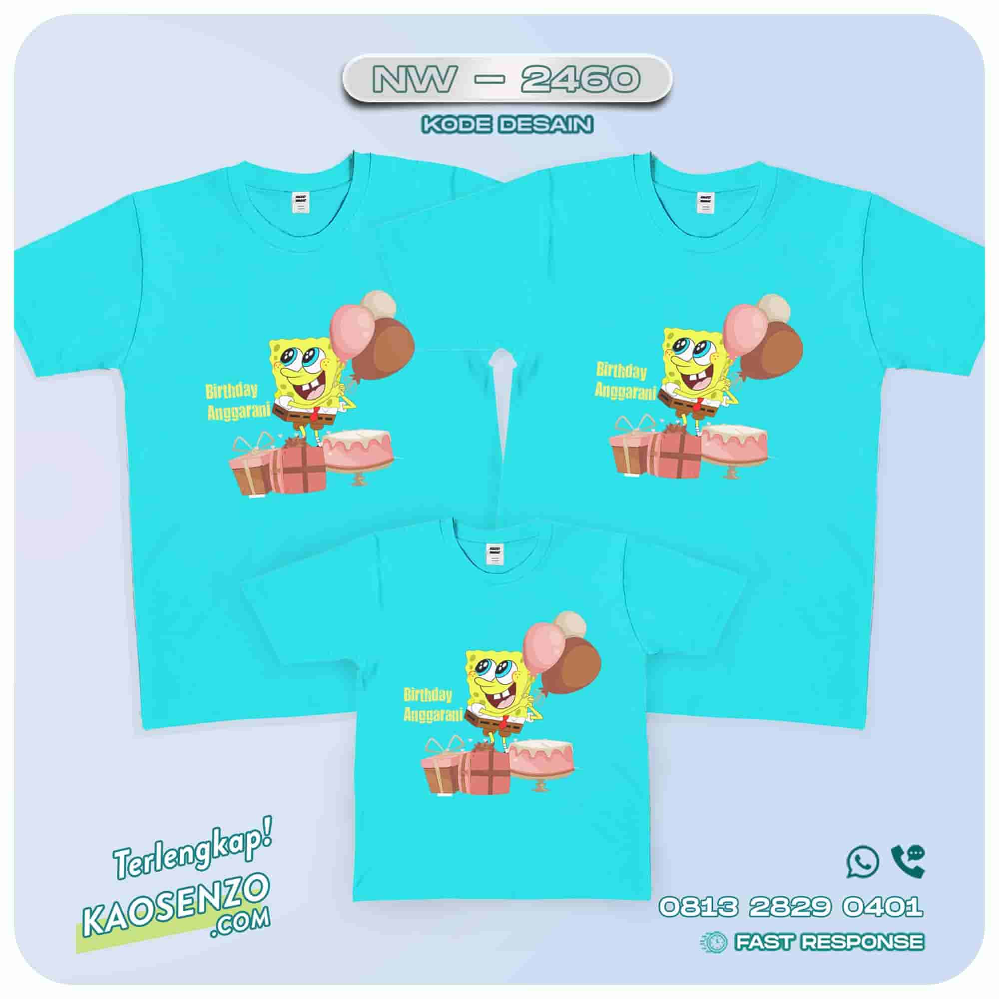 Baju Kaos Couple Keluarga Spongebob | Kaos Family Custom | Kaos Spongebob - NW 2460