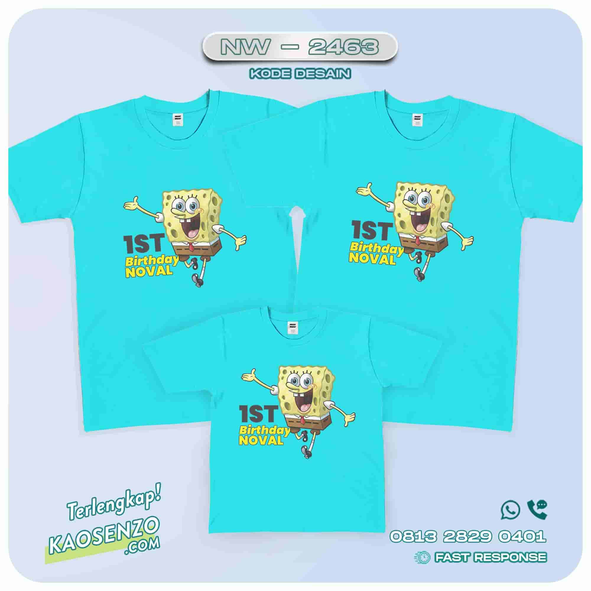 Baju Kaos Couple Keluarga Spongebob | Kaos Family Custom | Kaos Spongebob - NW 2463