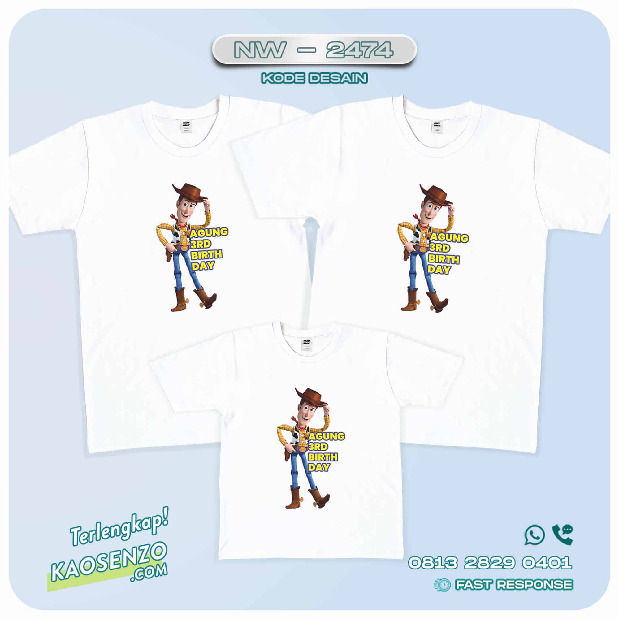 Baju Kaos Couple Keluarga Toy Story | Kaos Family Custom | Kaos Toy Story - NW 2474