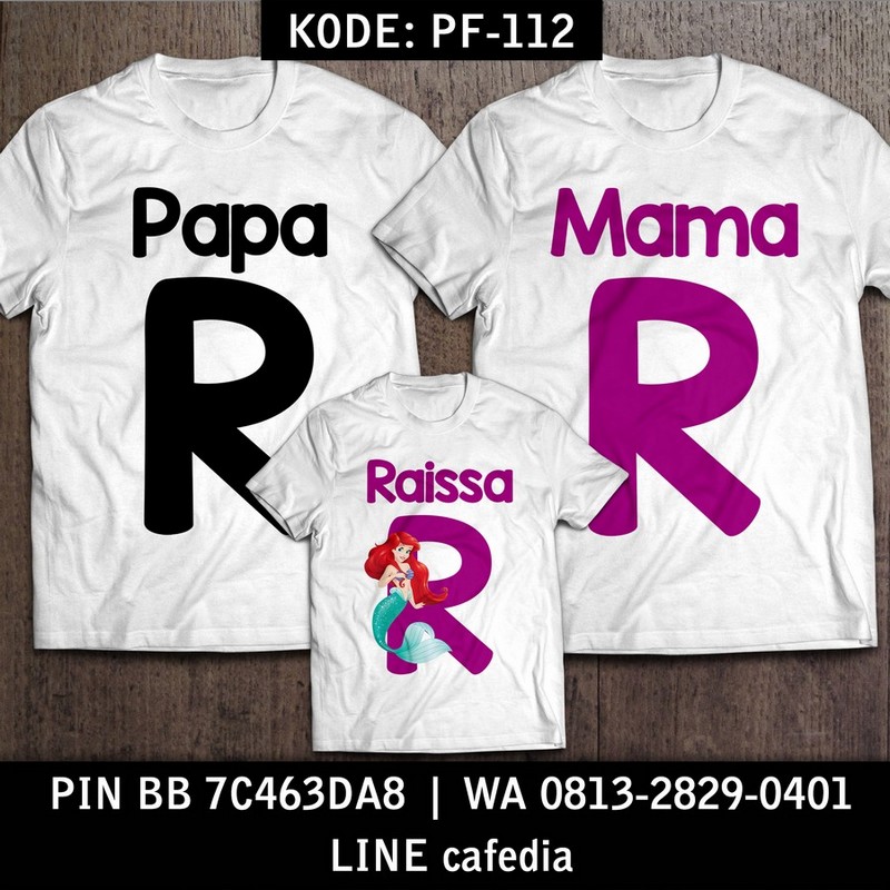 Baju Kaos Couple Keluarga | Kaos Family Custom Inisial Nama - PF 112