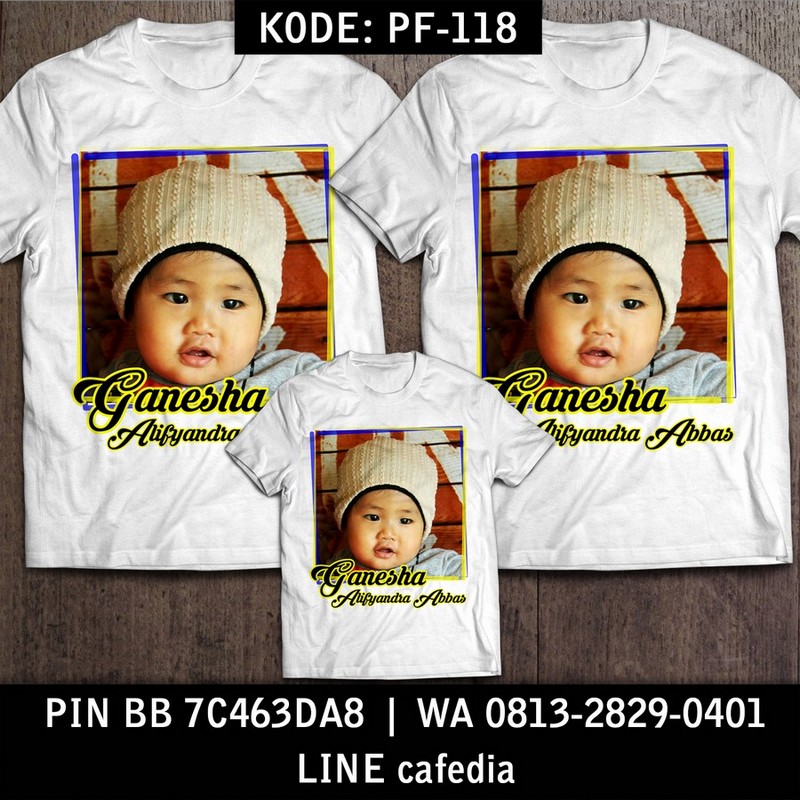 Baju Kaos Couple Keluarga | Kaos Family Custom Foto Anak - PF 118