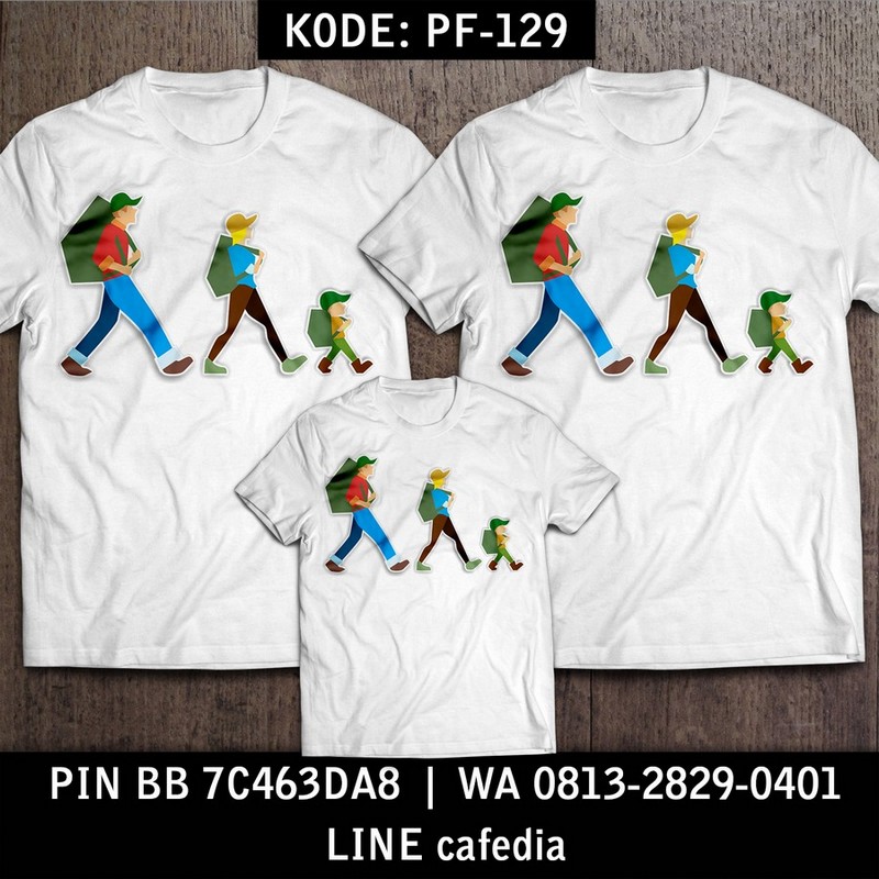 Baju Kaos Couple Keluarga | Kaos Family Custom Travelling Walk - PF 129