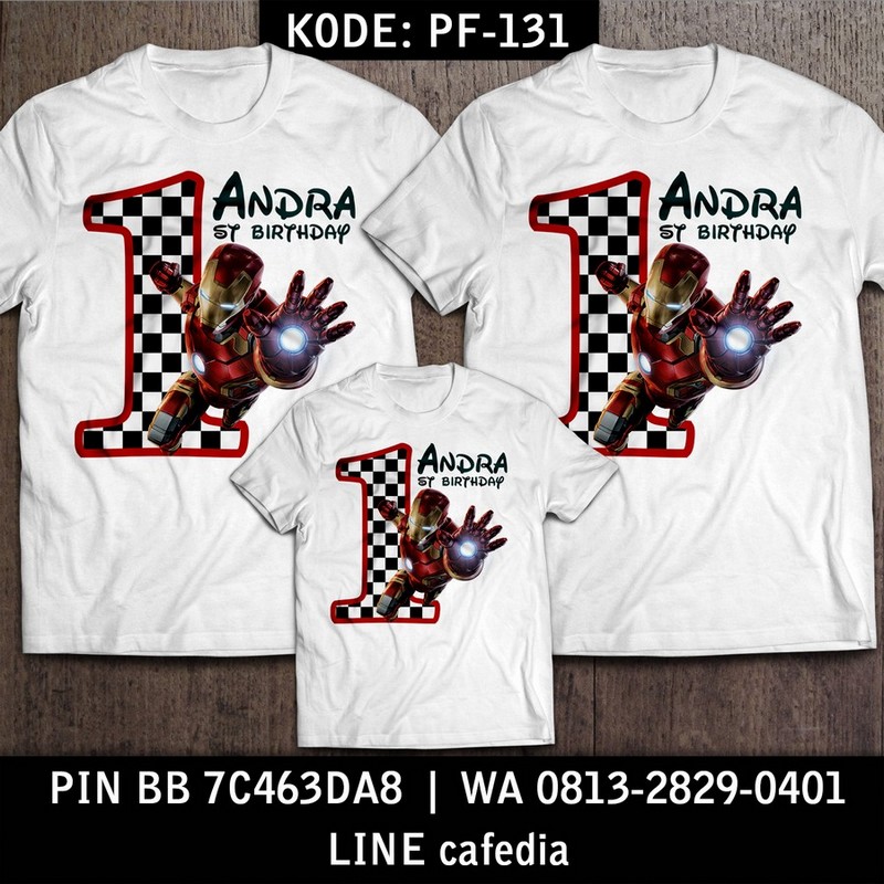 Kaos Couple Keluarga | Kaos Ulang Tahun Anak Iron Man - PF 131 