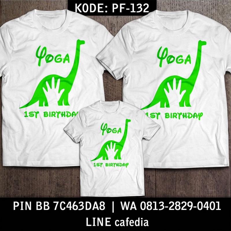 Kaos Couple Keluarga | Kaos Ulang Tahun Anak Dinosaurus - PF 132