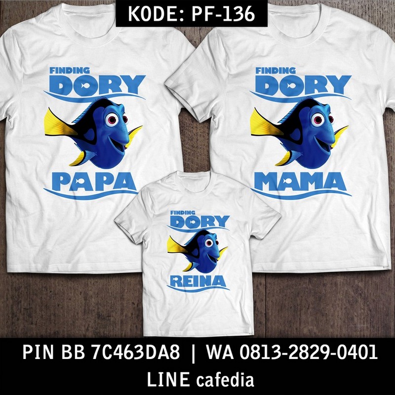 Baju Kaos Couple Keluarga | Kaos Family Custom Dory - PF 136