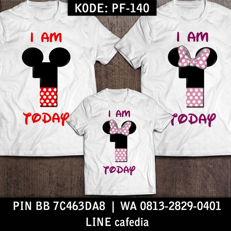 Baju Kaos Couple Keluarga | Kaos Family Custom Mickey & Minnie Mouse - PF 140