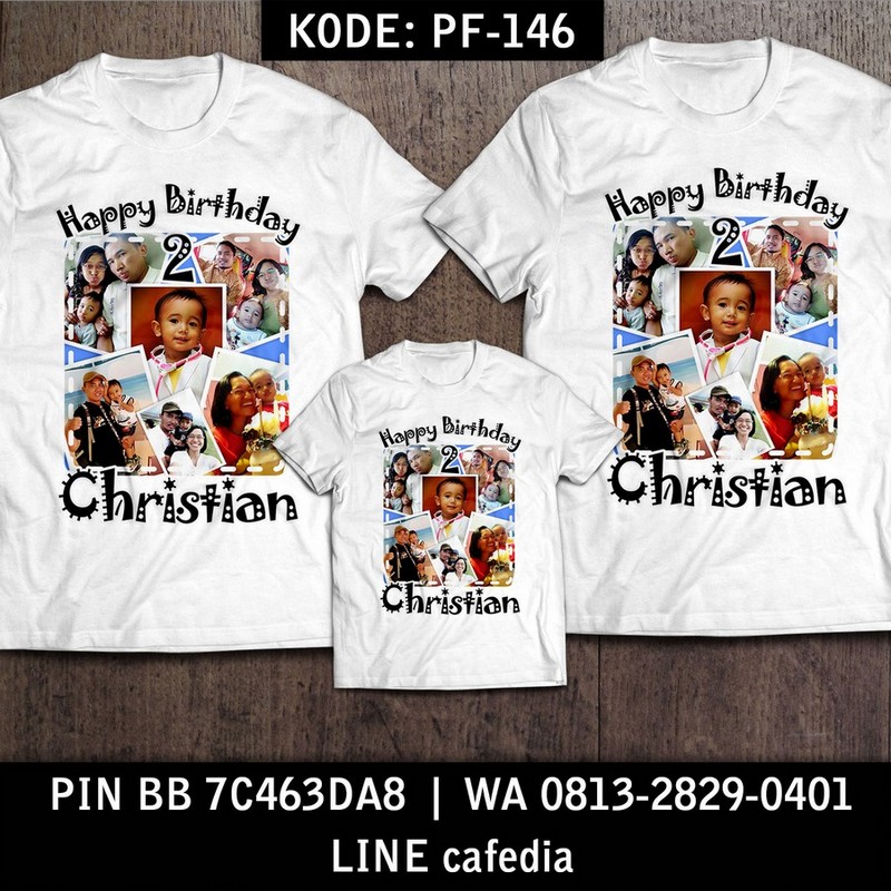 Kaos Couple Keluarga | Kaos Ulang Tahun Anak Foto - PF 146