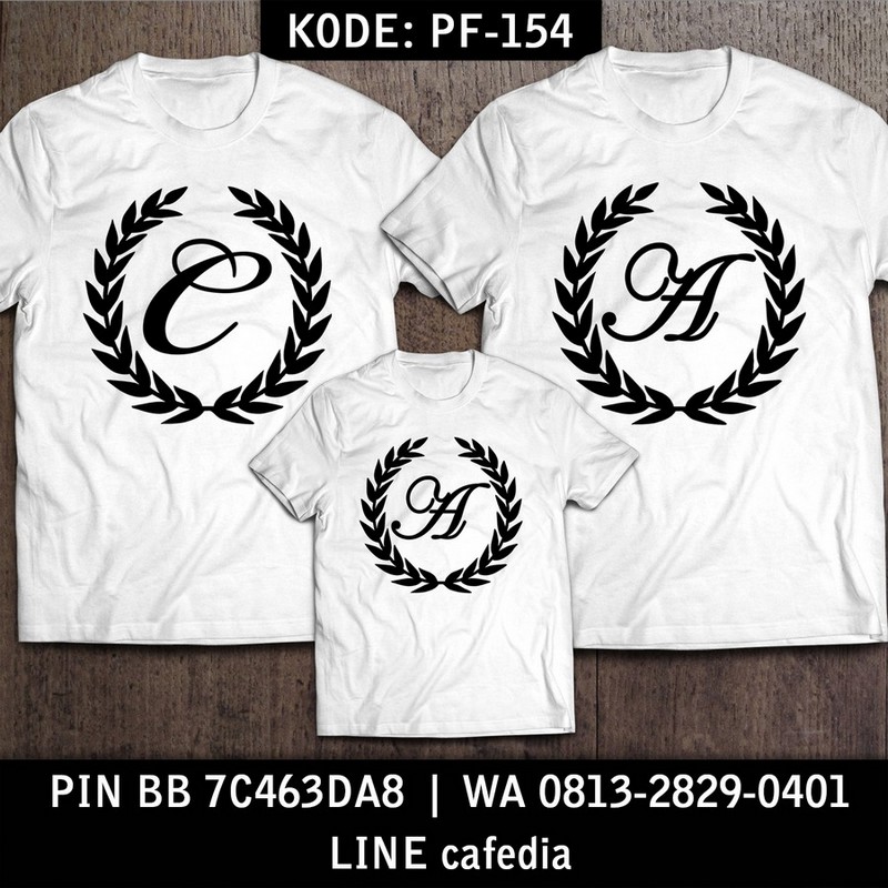 Baju Kaos Couple Keluarga | Kaos Family Custom Inisial Nama - PF 154