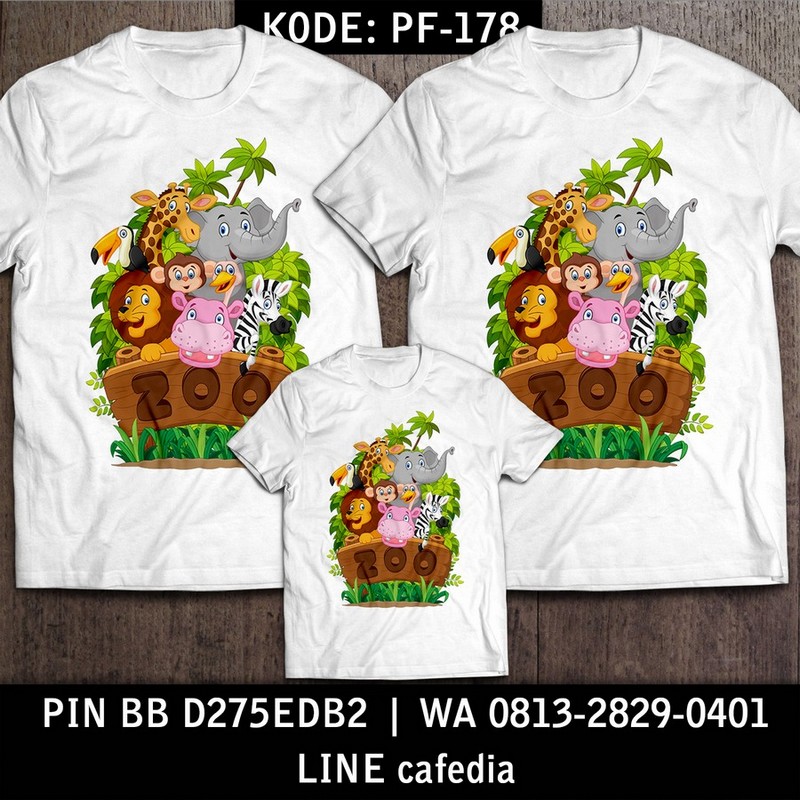 Baju Kaos Couple Keluarga | Kaos Family Custom Zoo - PF 178