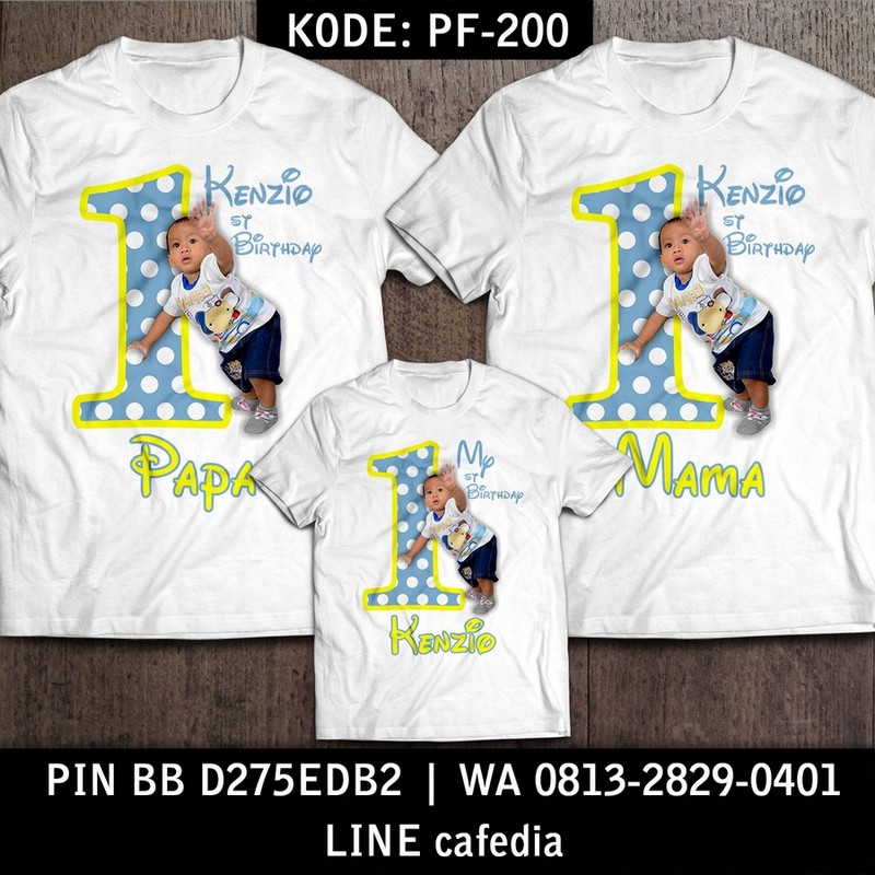 Kaos Couple Keluarga | Kaos Ulang Tahun Anak Foto - PF 200