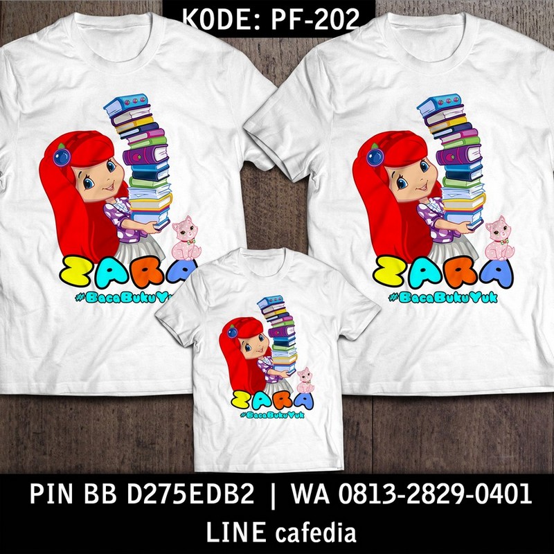 Baju Kaos Couple Keluarga | Kaos Family Custom Strawberry - PF 202