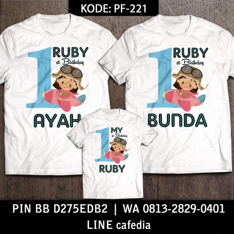 Kaos Couple Keluarga | Kaos Ulang Tahun Anak Kartun Ruby - PF 221