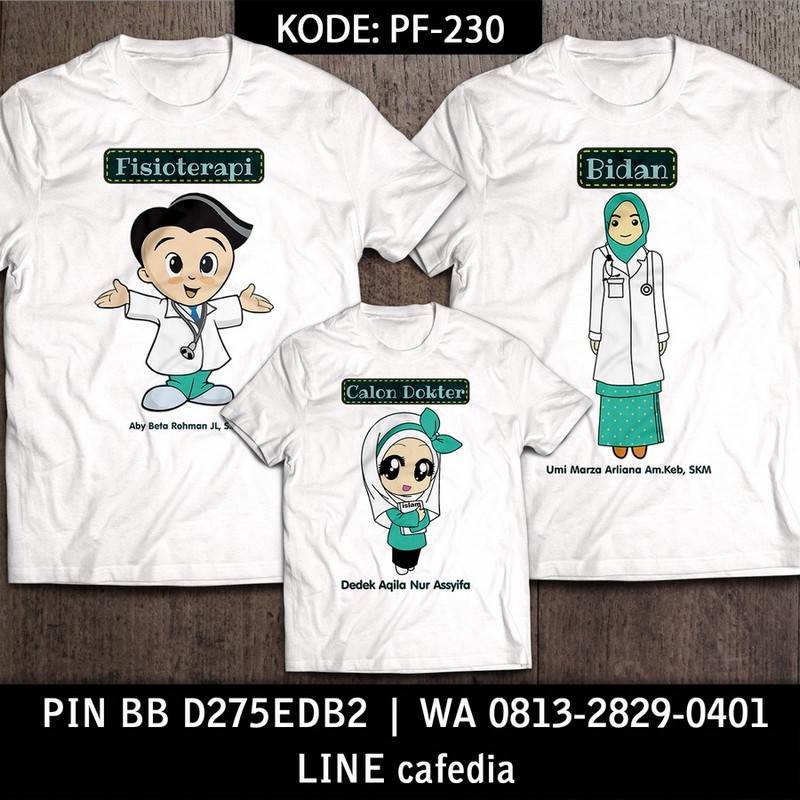 Baju Kaos Couple Keluarga | Kaos Family Custom Fisioterapi - PF 230