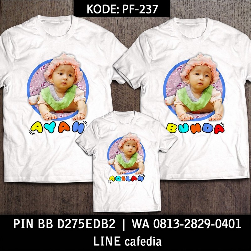 Baju Kaos Couple Keluarga | Kaos Family Custom Foto - PF 237