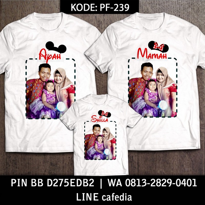 Baju Kaos Couple Keluarga | Kaos Family Custom Foto - PF 239