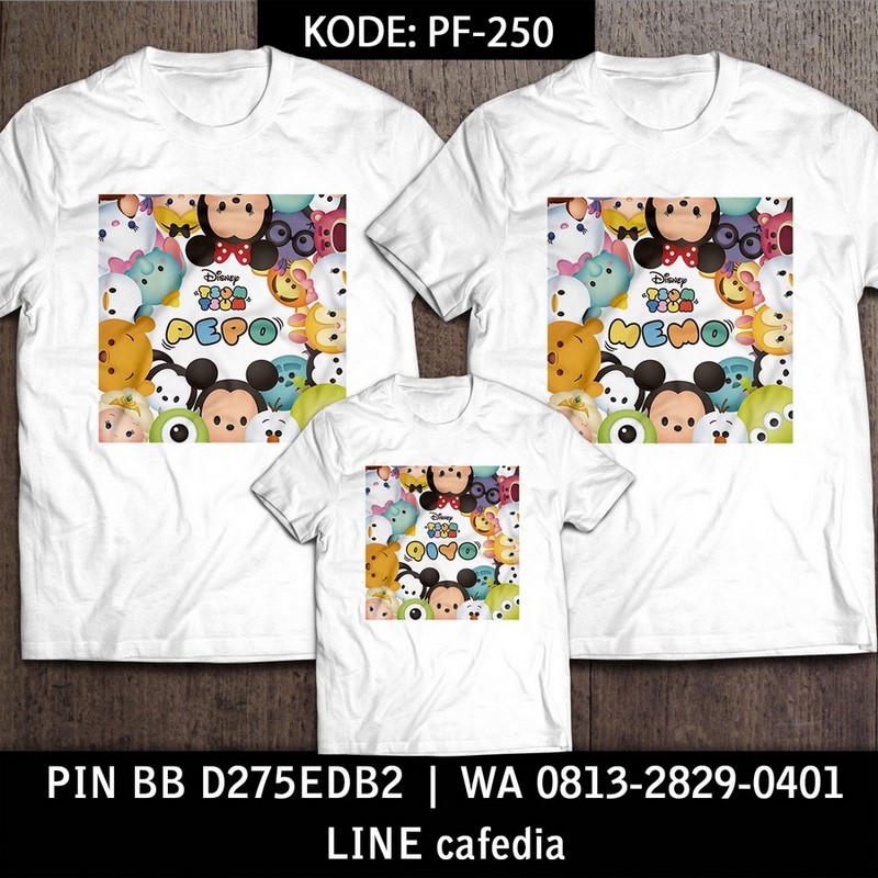 Baju Kaos Couple Keluarga | Kaos Family Custom Tsum Tsum - PF 250