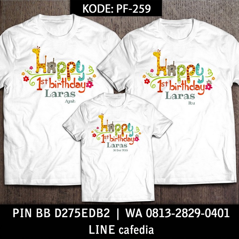 Kaos Couple Keluarga | Kaos Ulang Tahun Anak Zoo - PF 259