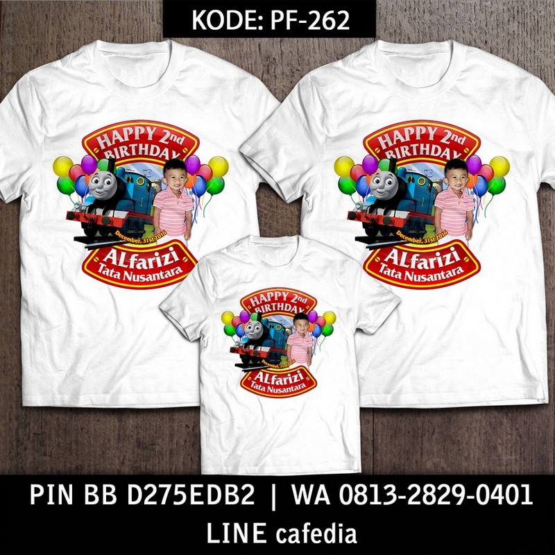 Kaos Couple Keluarga | Kaos Ulang Tahun Anak Kereta Thomas - PF 262