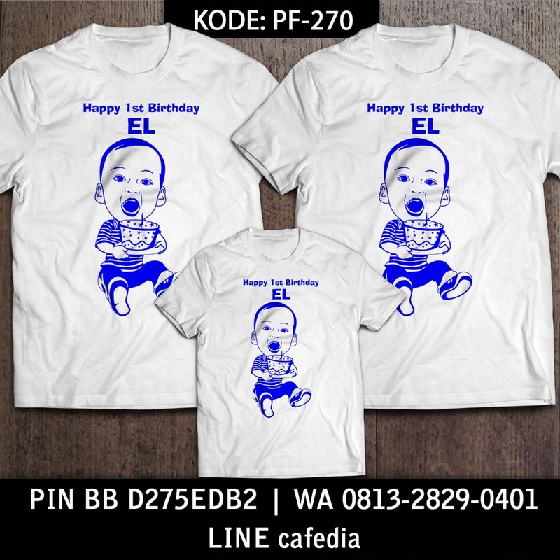 Kaos Couple Keluarga | Kaos Ulang Tahun Anak Foto Siluet - PF 270