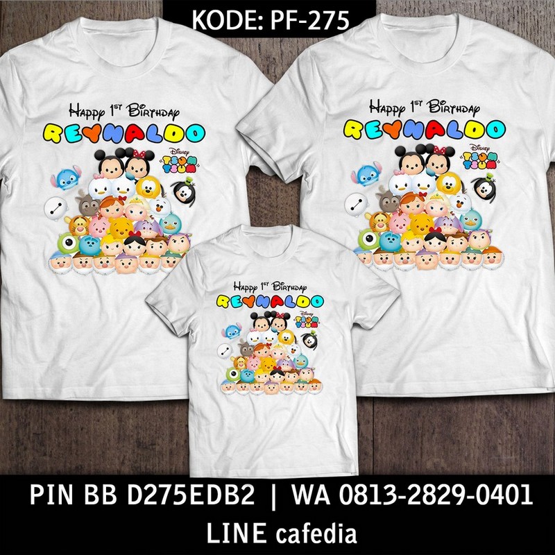 Kaos Couple Keluarga | Kaos Ulang Tahun Anak Tsum Tsum - PF 275