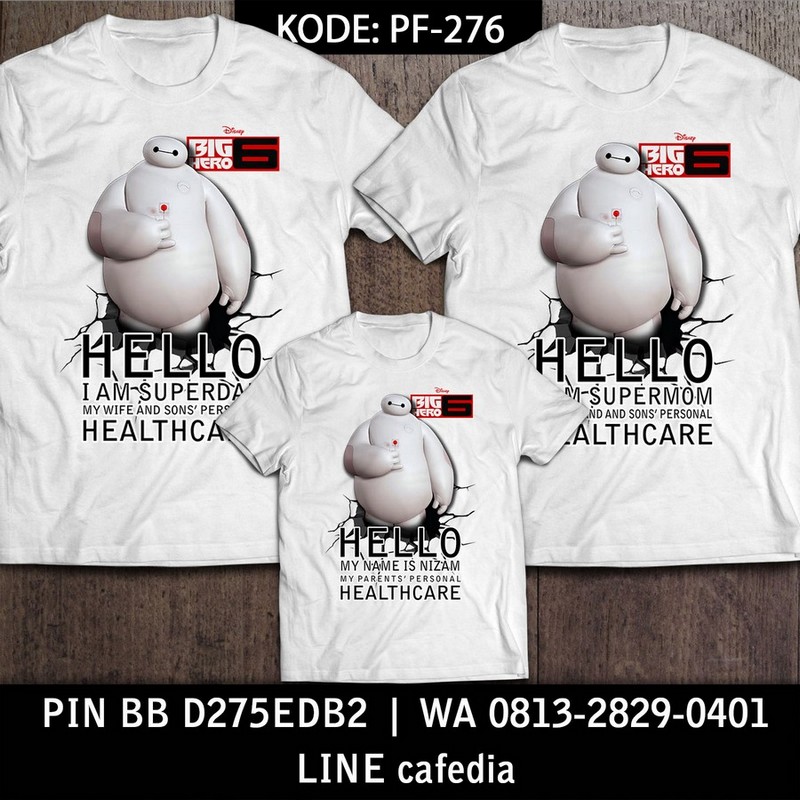 Baju Kaos Couple Keluarga | Kaos Family Custom Big Hero 6 - PF 276