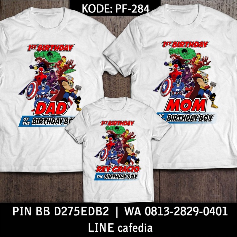 Kaos Couple Keluarga | Kaos Ulang Tahun Anak The Avengers - PF 284