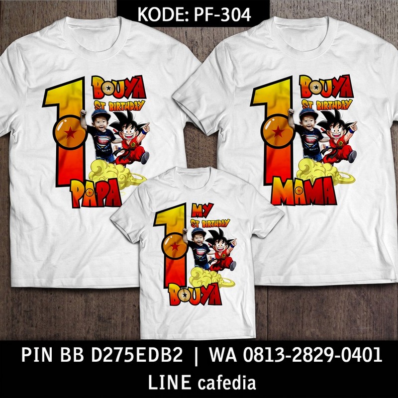 Kaos Couple Keluarga | Kaos Ulang Tahun Anak Dragon Ball - PF 304