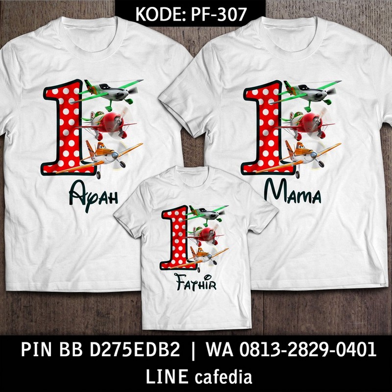 Kaos Couple Keluarga | Kaos Ulang Tahun Anak Super Wings - PF 307