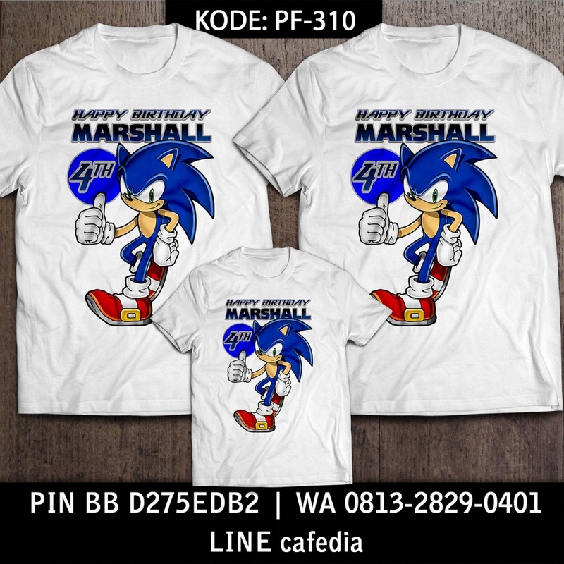 Kaos Couple Keluarga | Kaos Ulang Tahun Anak Super Sonic - PF 310