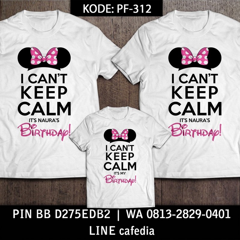 Kaos Couple Keluarga | Kaos Ulang Tahun Anak Minnie Mouse - PF 312