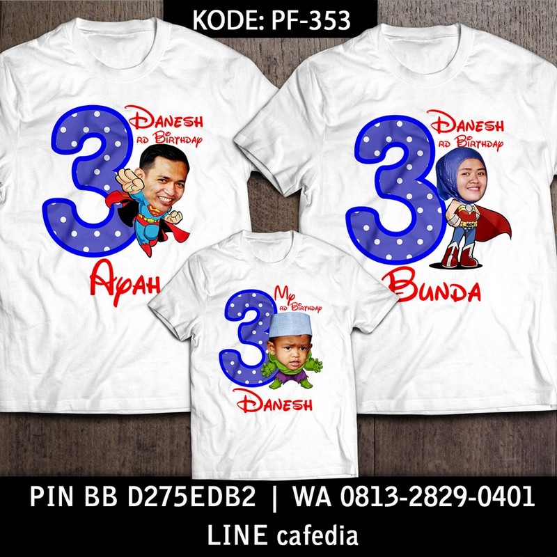 Kaos Couple Keluarga | Kaos Ulang Tahun Anak The Avengers - PF 353