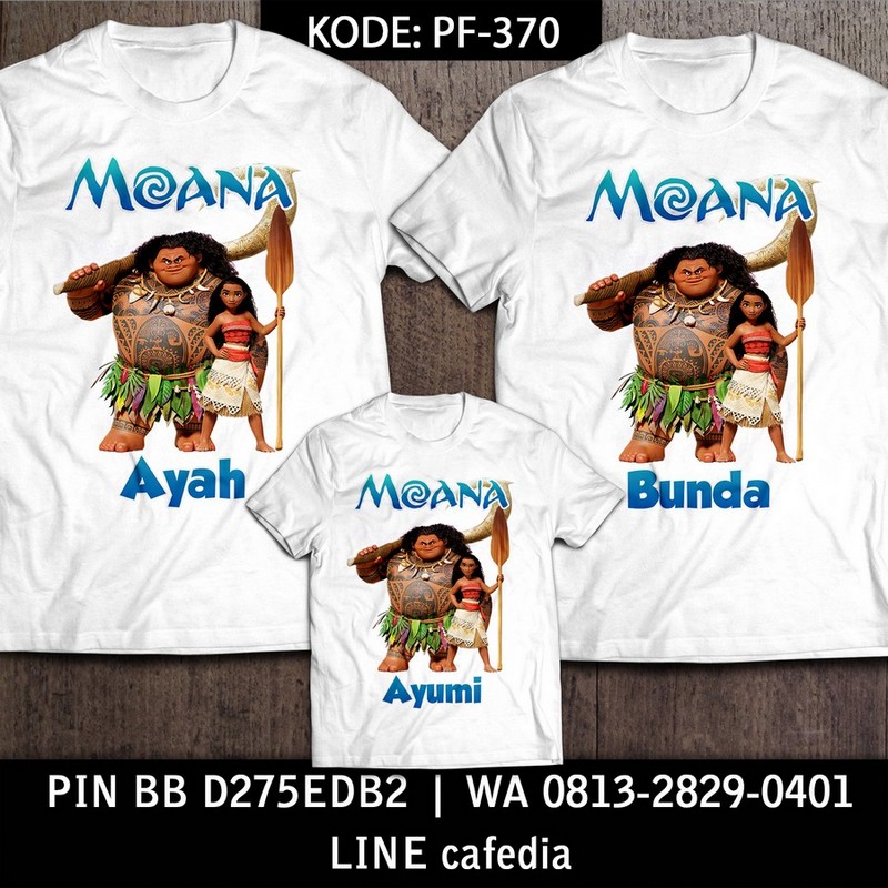 Baju Kaos Couple Keluarga | Kaos Family Custom Moana - PF 370