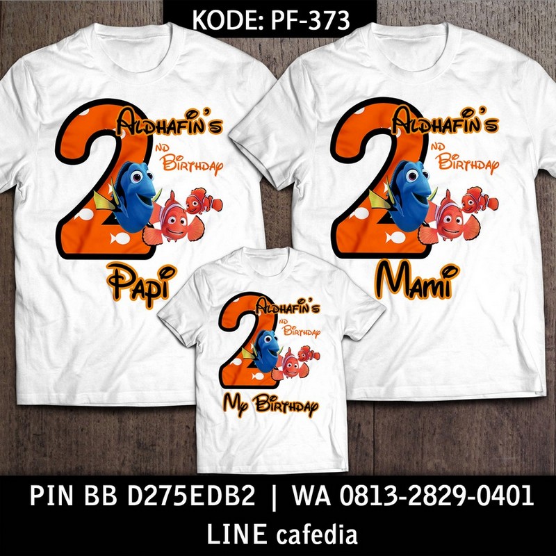 Kaos Couple Keluarga | Kaos Ulang Tahun Anak Nemo - PF 373