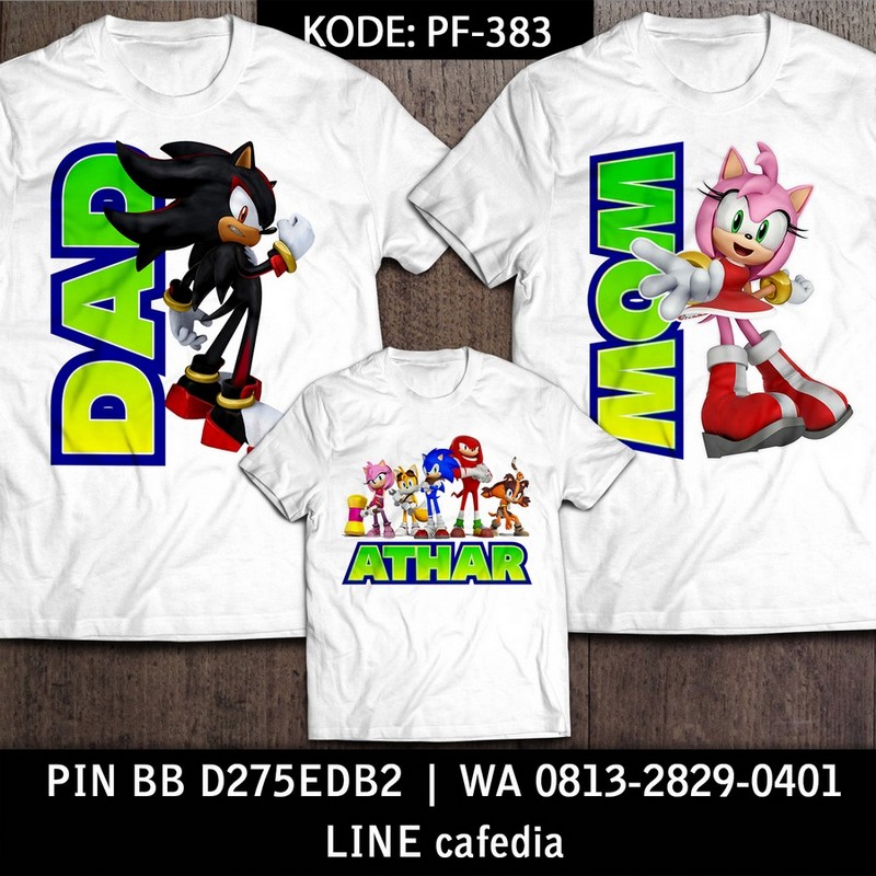 Baju Kaos Couple Keluarga | Kaos Family Custom Super Sonic - PF 383