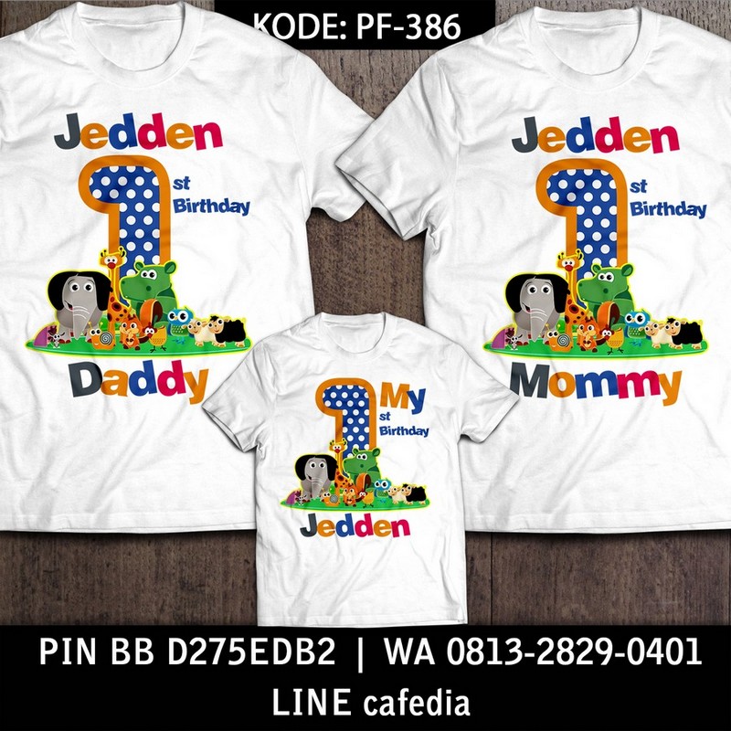 Kaos Couple Keluarga | Kaos Ulang Tahun Anak Zoo - PF 386