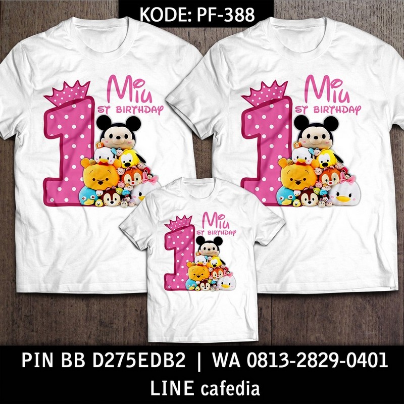 Kaos Couple Keluarga | Kaos Ulang Tahun Anak Tsum Tsum - PF 388