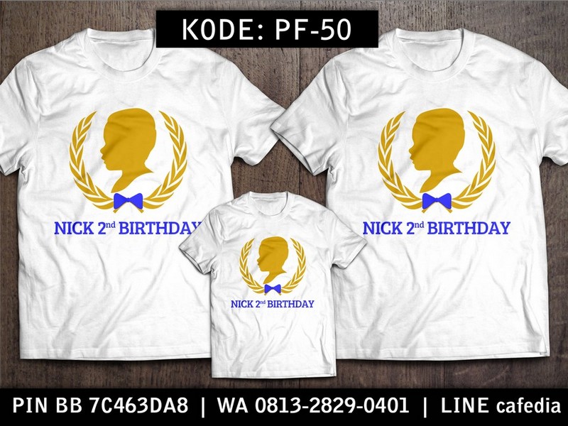 Kaos Couple Keluarga | Kaos Ulang Tahun Anak Siluet - PF 50