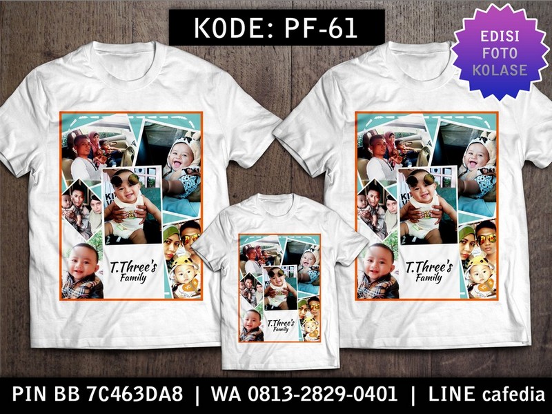 Baju Kaos Couple Keluarga | Kaos Family Custom Foto - PF 61