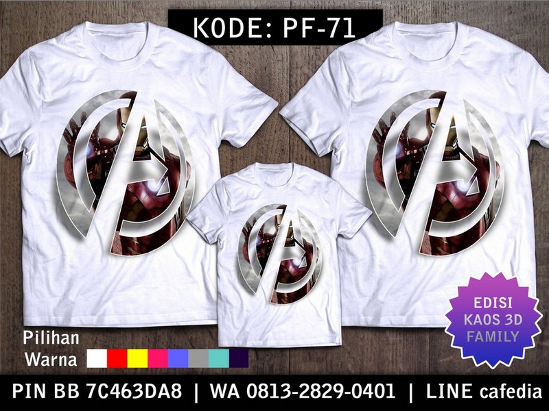 Baju Kaos Couple Keluarga | Kaos Family Custom Iron Man - PF 71