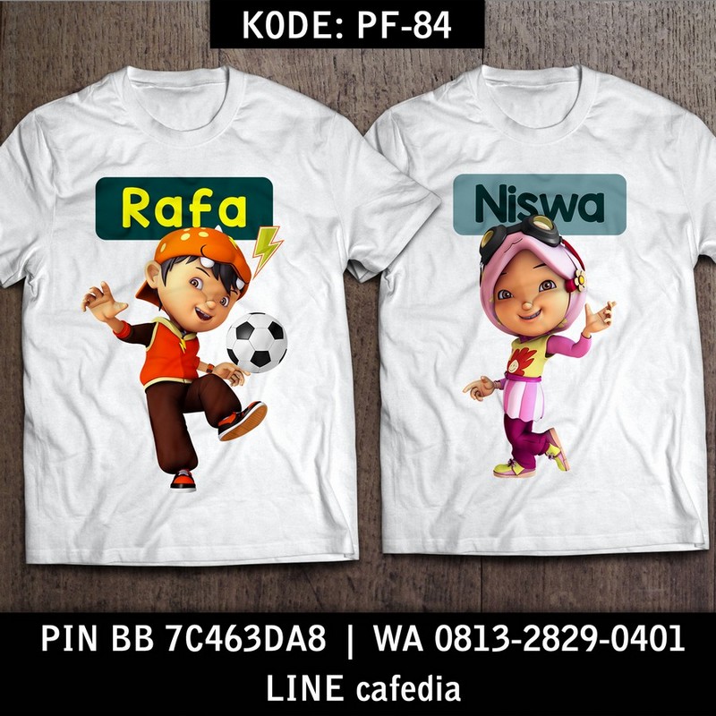 Baju Kaos Couple Keluarga | Kaos Family Custom Boboi Boy - PF 84