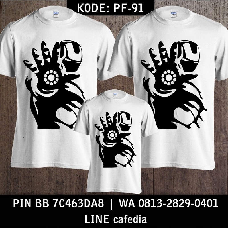 Baju Kaos Couple Keluarga | Kaos Family Custom Iron Man - PF 91