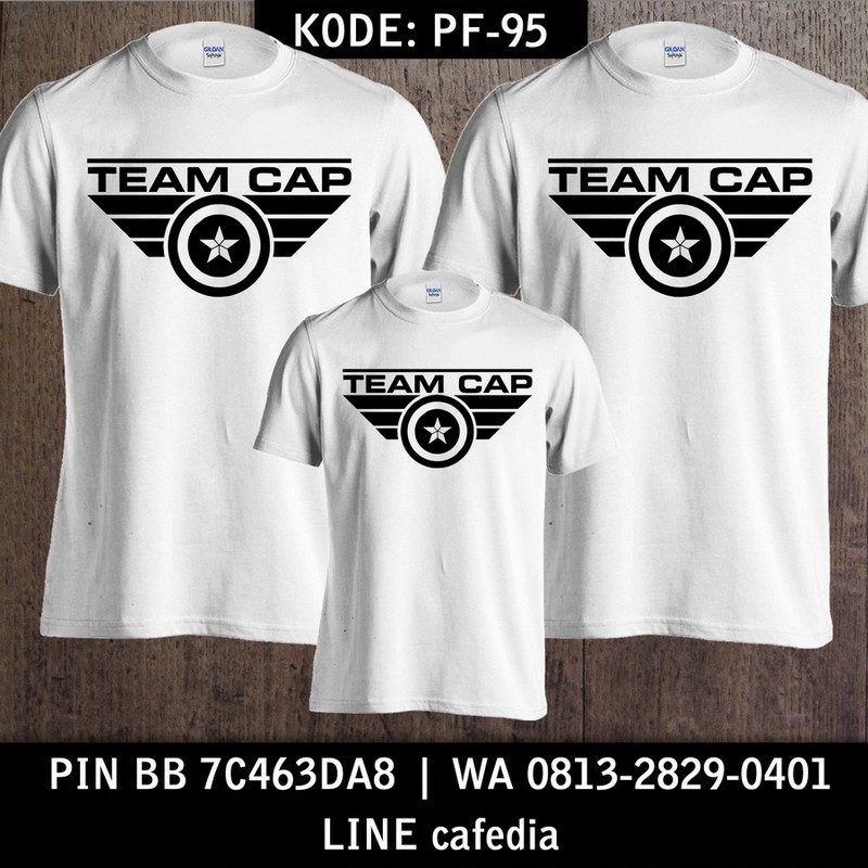 Baju Kaos Couple Keluarga | Kaos Family Custom Captain America - PF 95