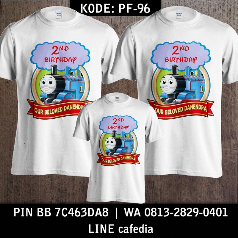 Kaos Couple Keluarga | Kaos Ulang Tahun Anak Kereta Thomas - PF 96