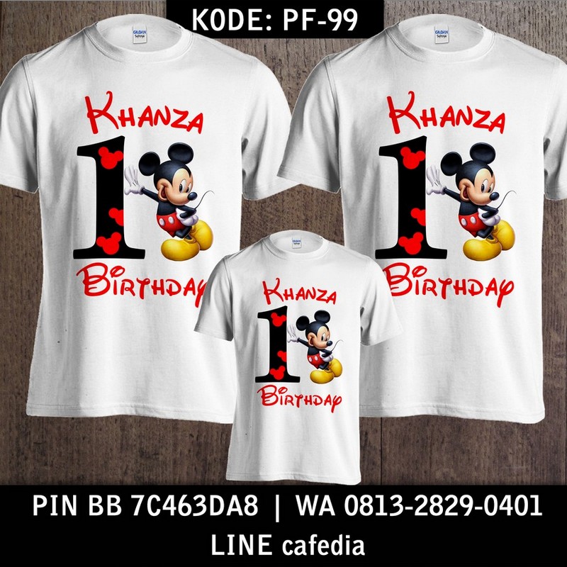 Kaos Couple Keluarga | Kaos Ulang Tahun Anak Mickey Mouse - PF 99